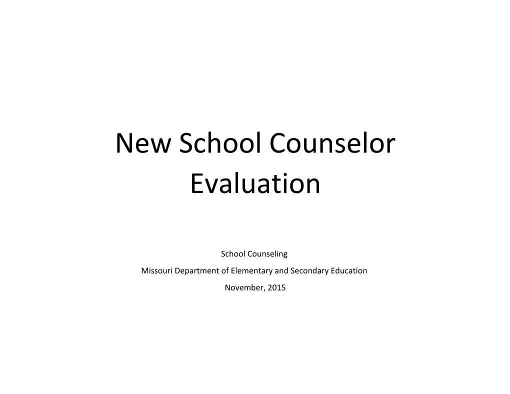 New School Counselor Evaluation