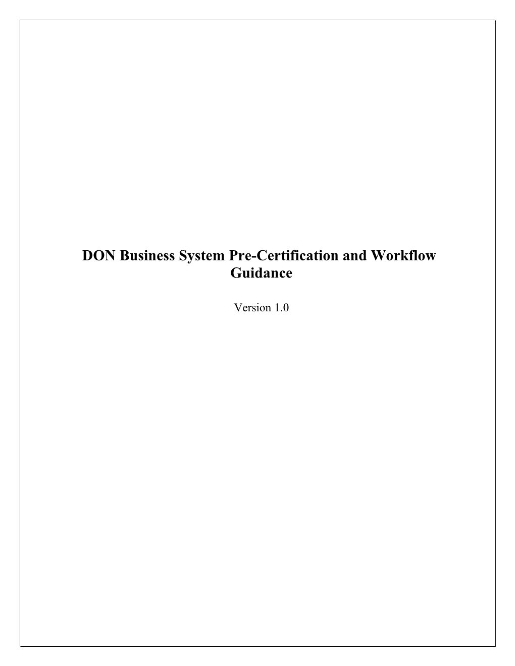 DON Pre-Certification Guidance