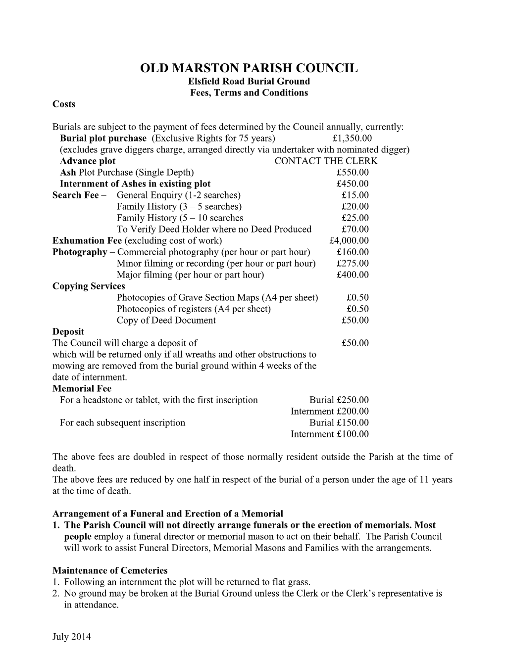 Old Marston Parish Council