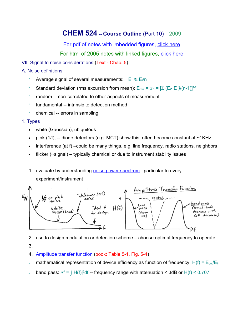 For Pdf of Notes with Imbedded Figures, Click Here