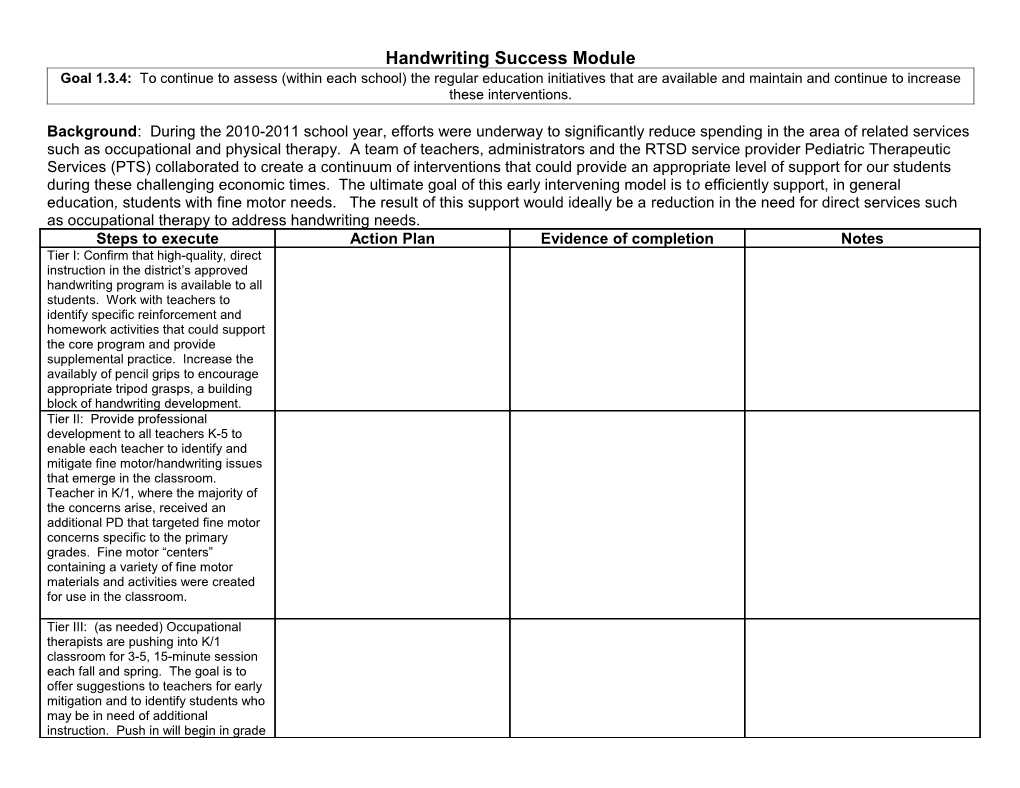 Handwriting Success Module