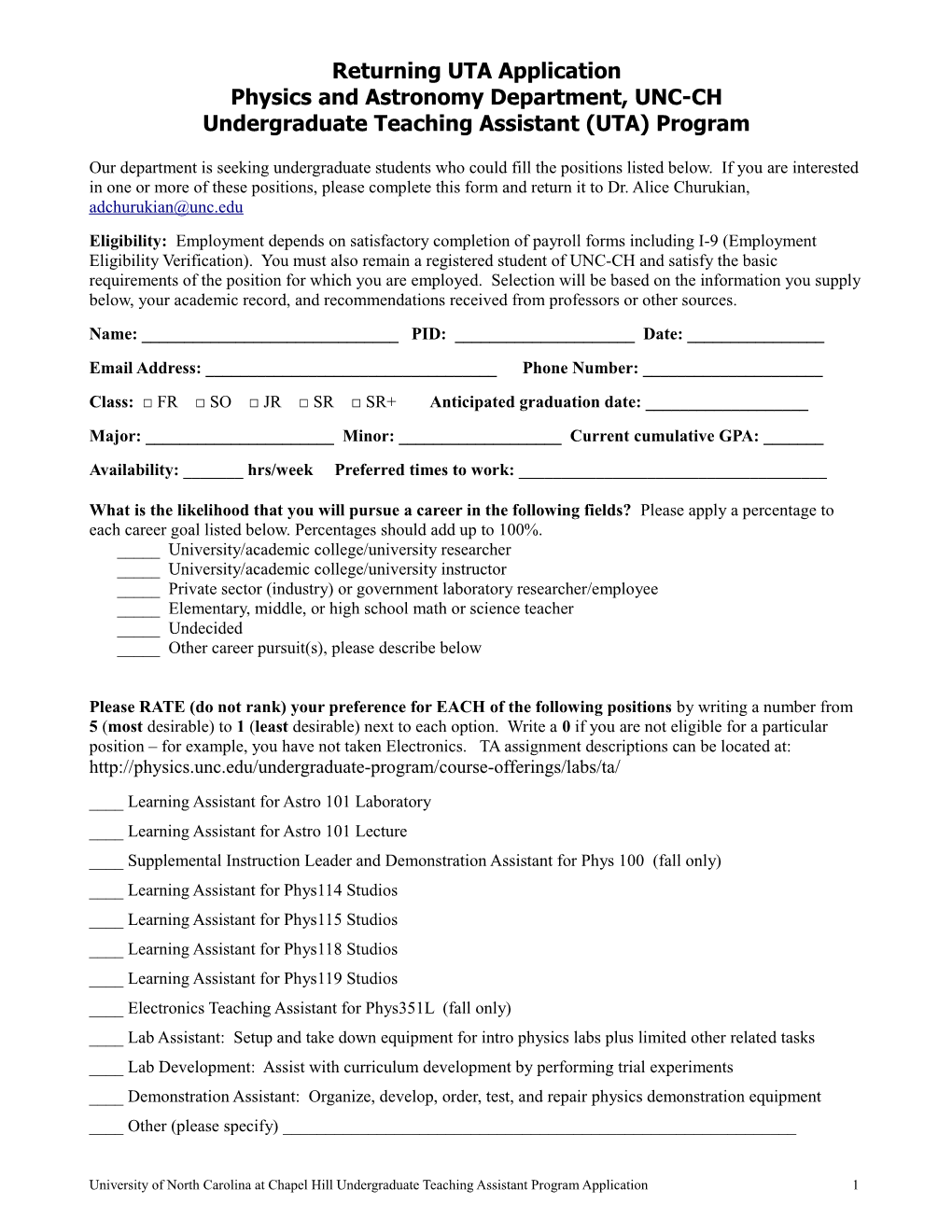 Application for NEW Las