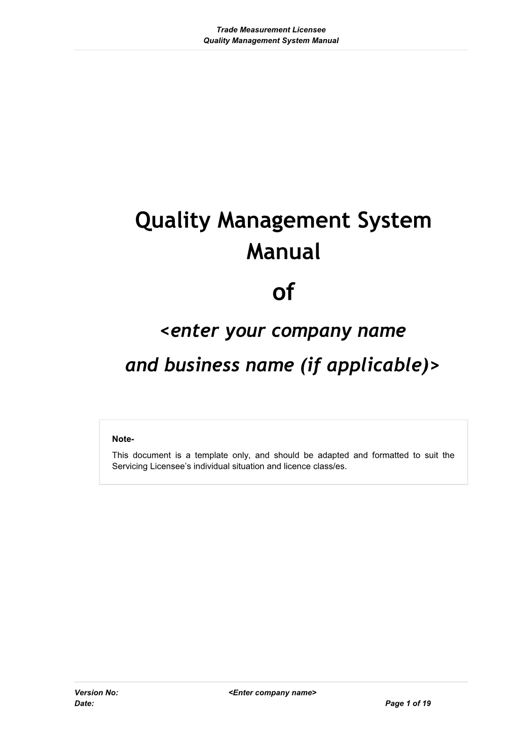 SL-Quality Management System Manual