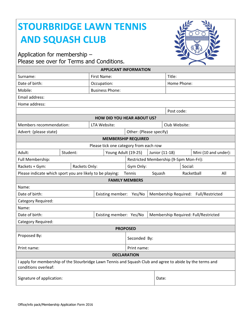 Membership Application Form s13