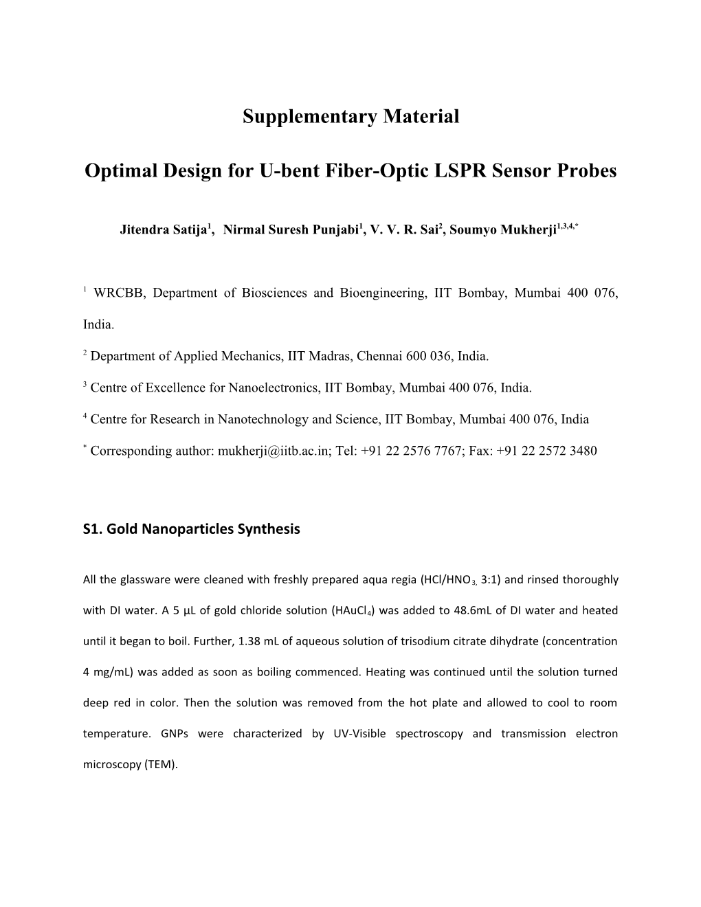 Optimal Design for U-Bent Fiber-Optic LSPR Sensor Probes