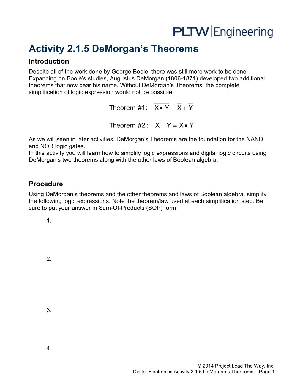 Activity 2.1.5 Demorgan S Theorems