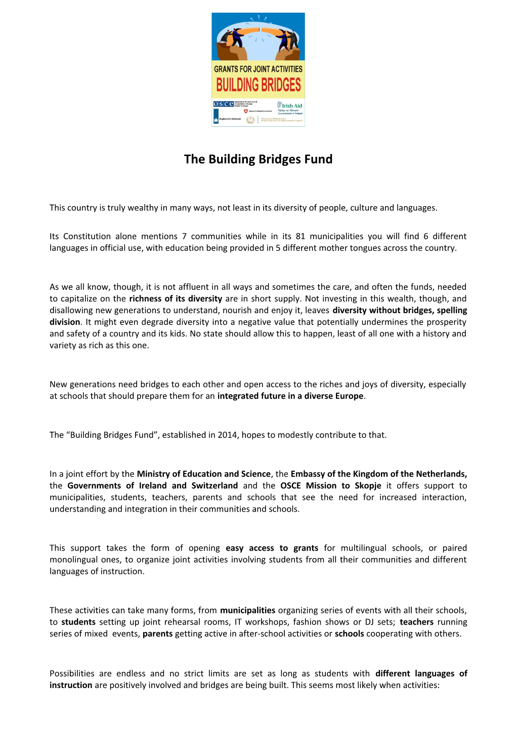 The Building Bridges Fund