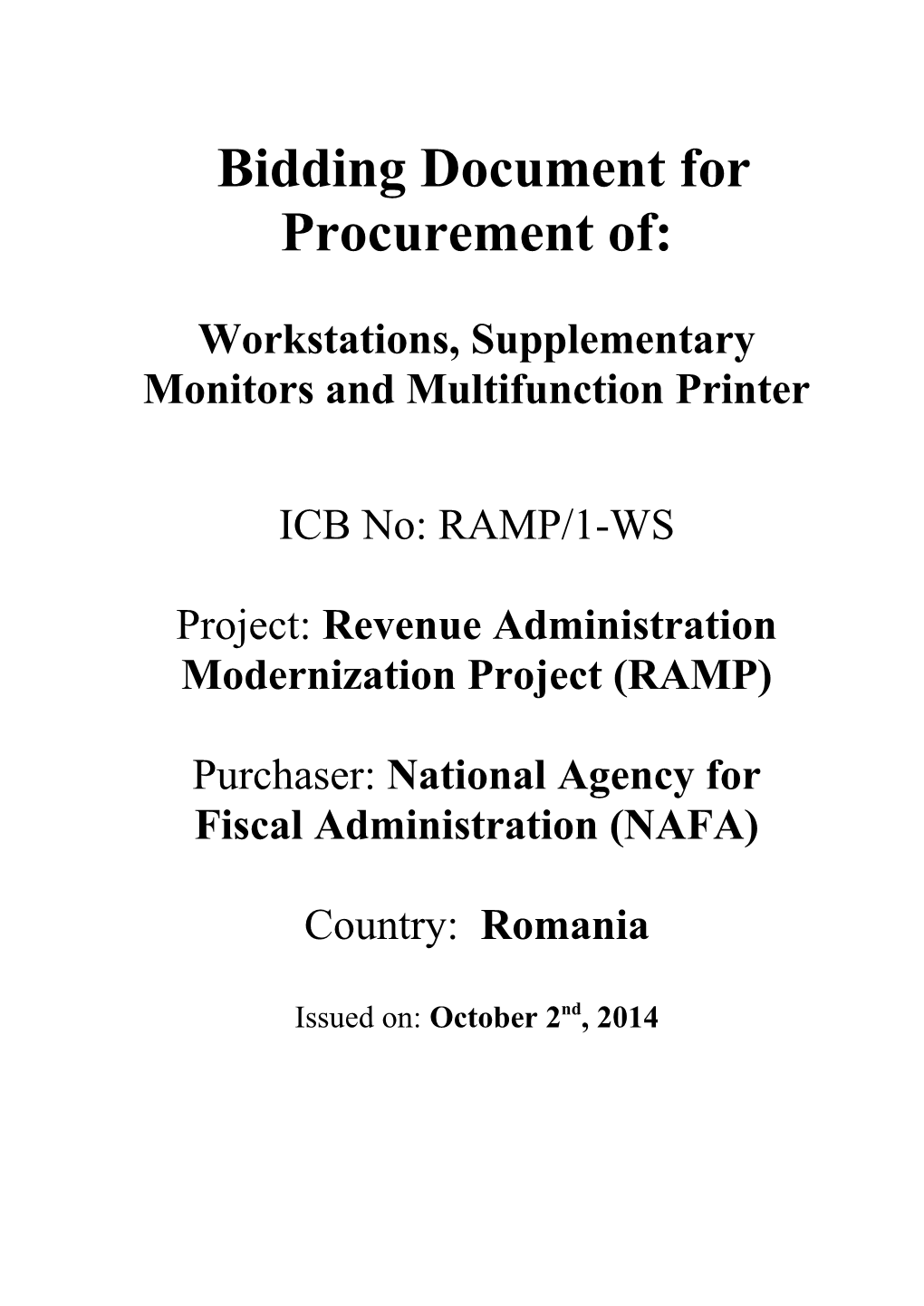 Standard Bidding Documents s1