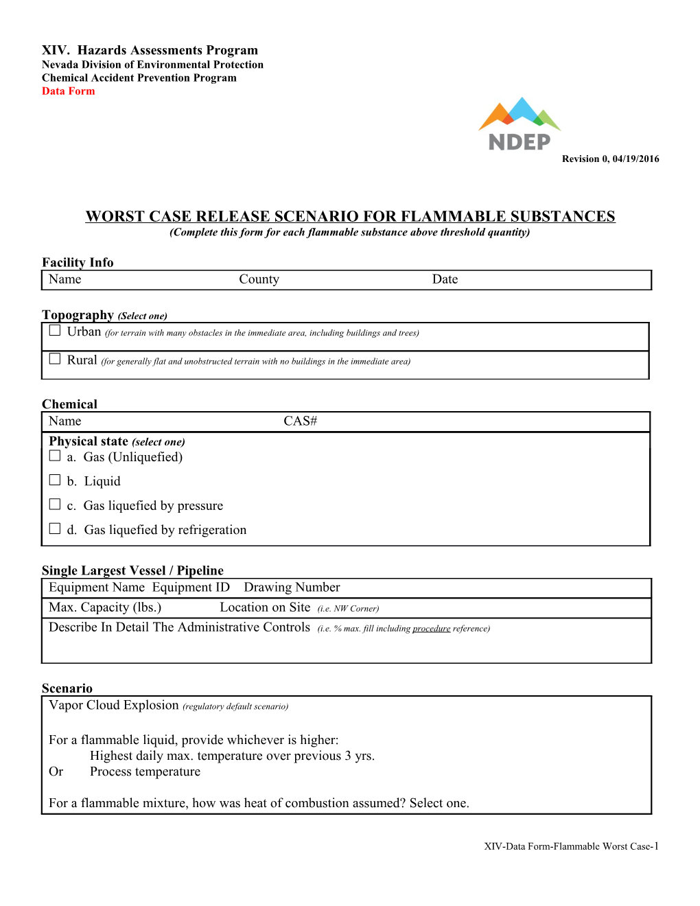 WORST Case Release Scenario for Flammable Substances