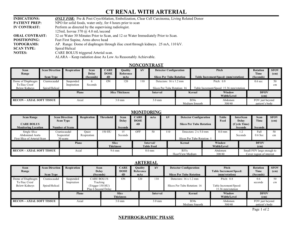 Ct Renal with Arterial