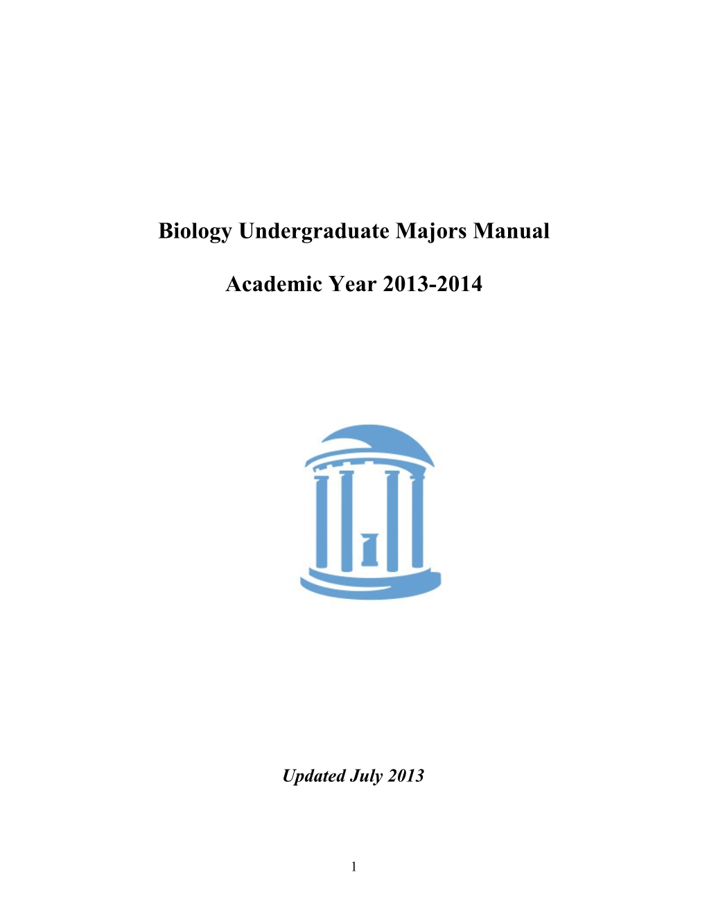 Biology Undergraduate Majors Manual