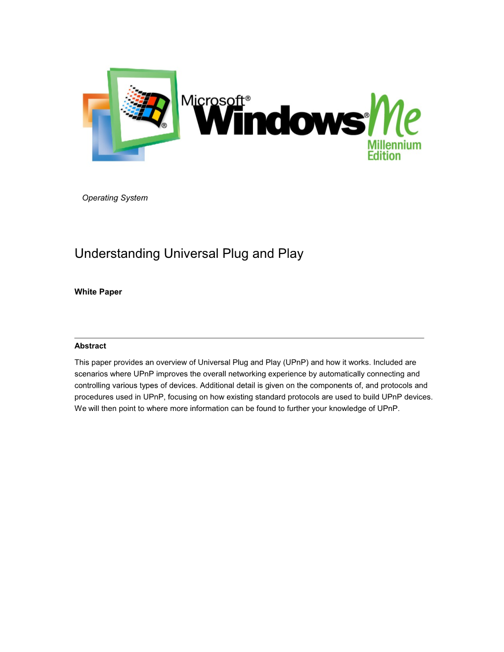 Understanding Universal Plug and Play