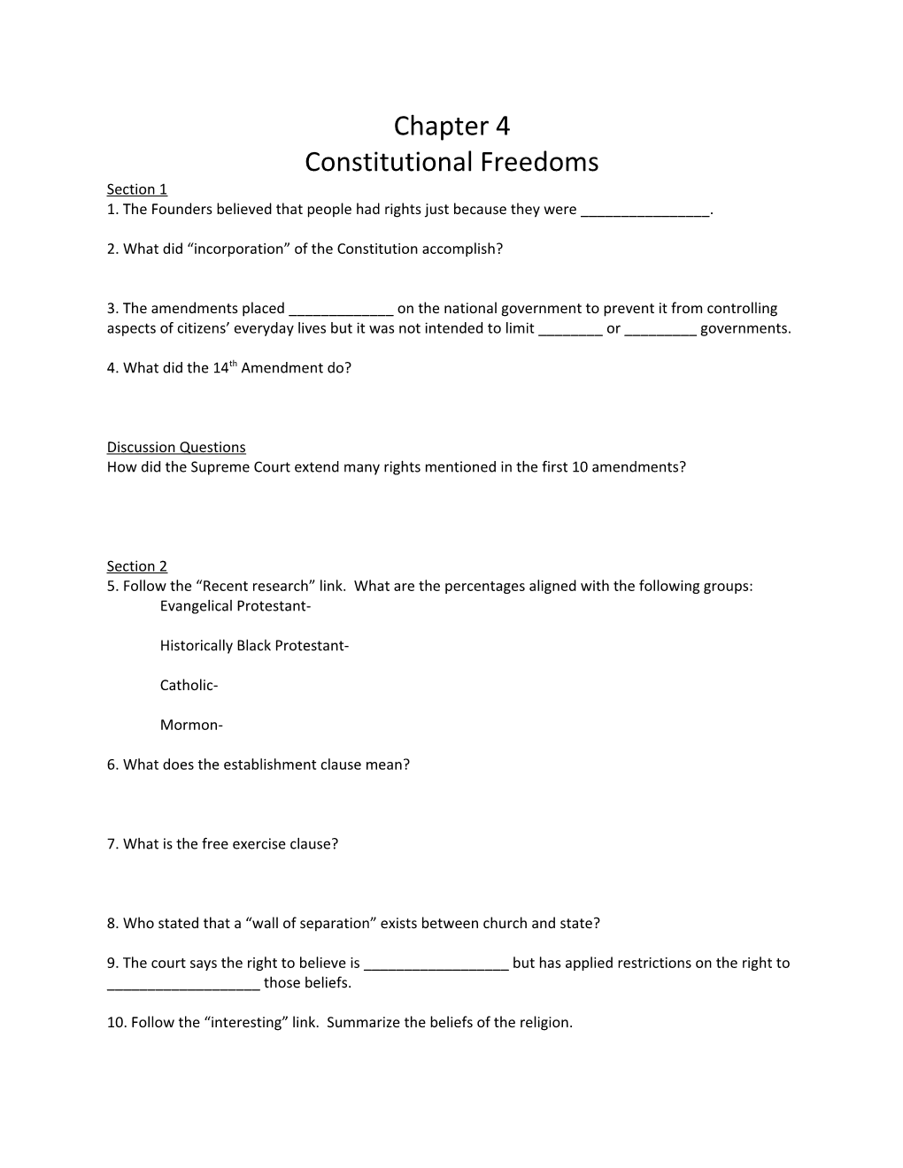 1. the Founders Believed That People Had Rights Just Because They Were ______