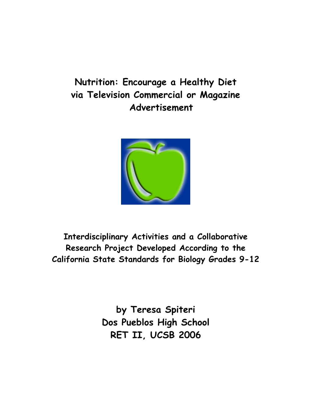 Nutrition: Encourage a Healthy Diet