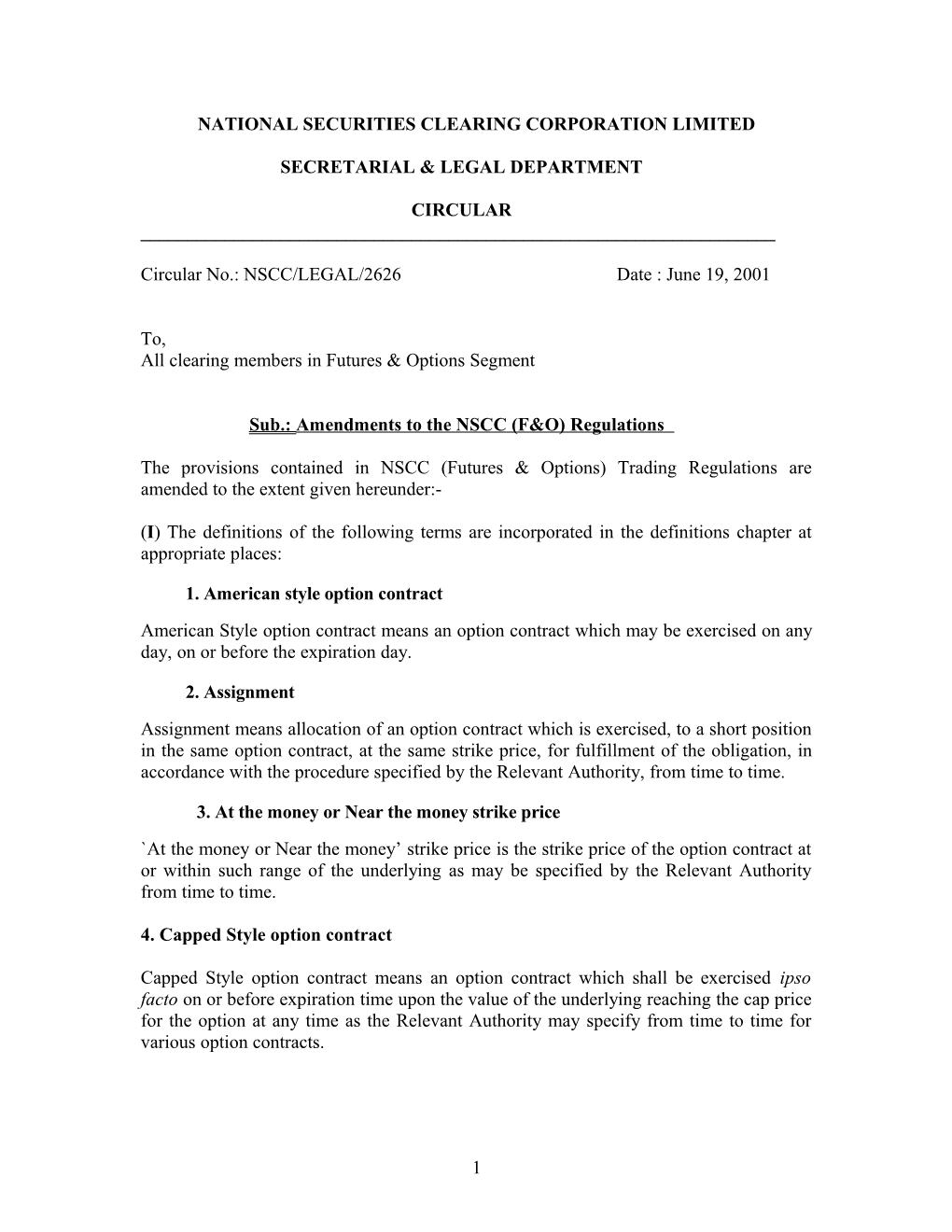 5A Settlement of Index Option Contracts