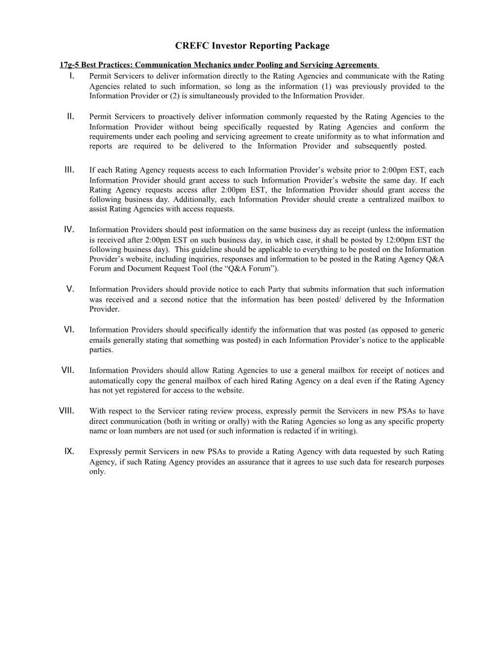 17G-5 Best Practices: Communication Mechanics Under Pooling and Servicing Agreements