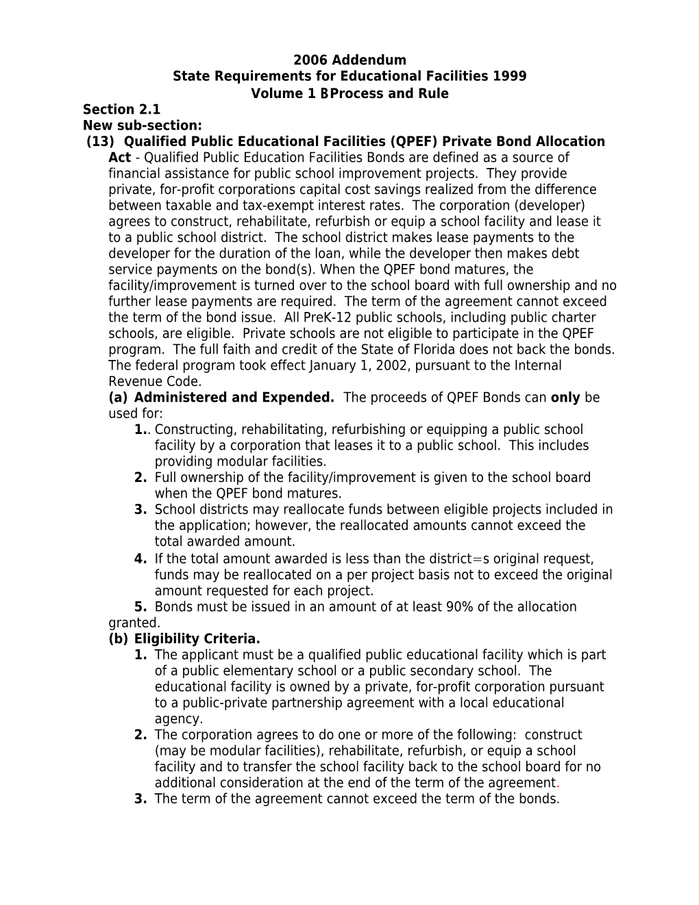 State Requirements for Educational Facilities 1999