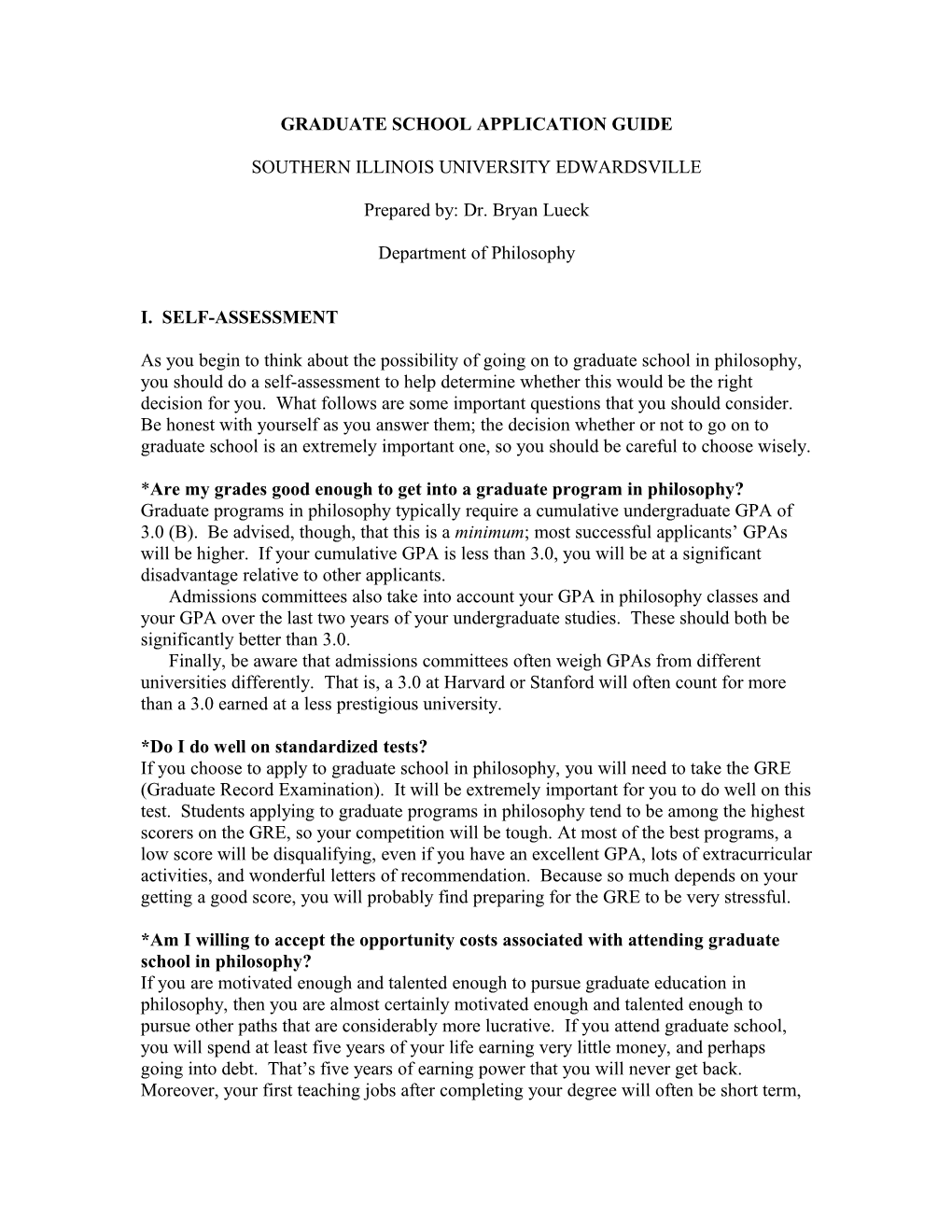 Graduate School Application Guide