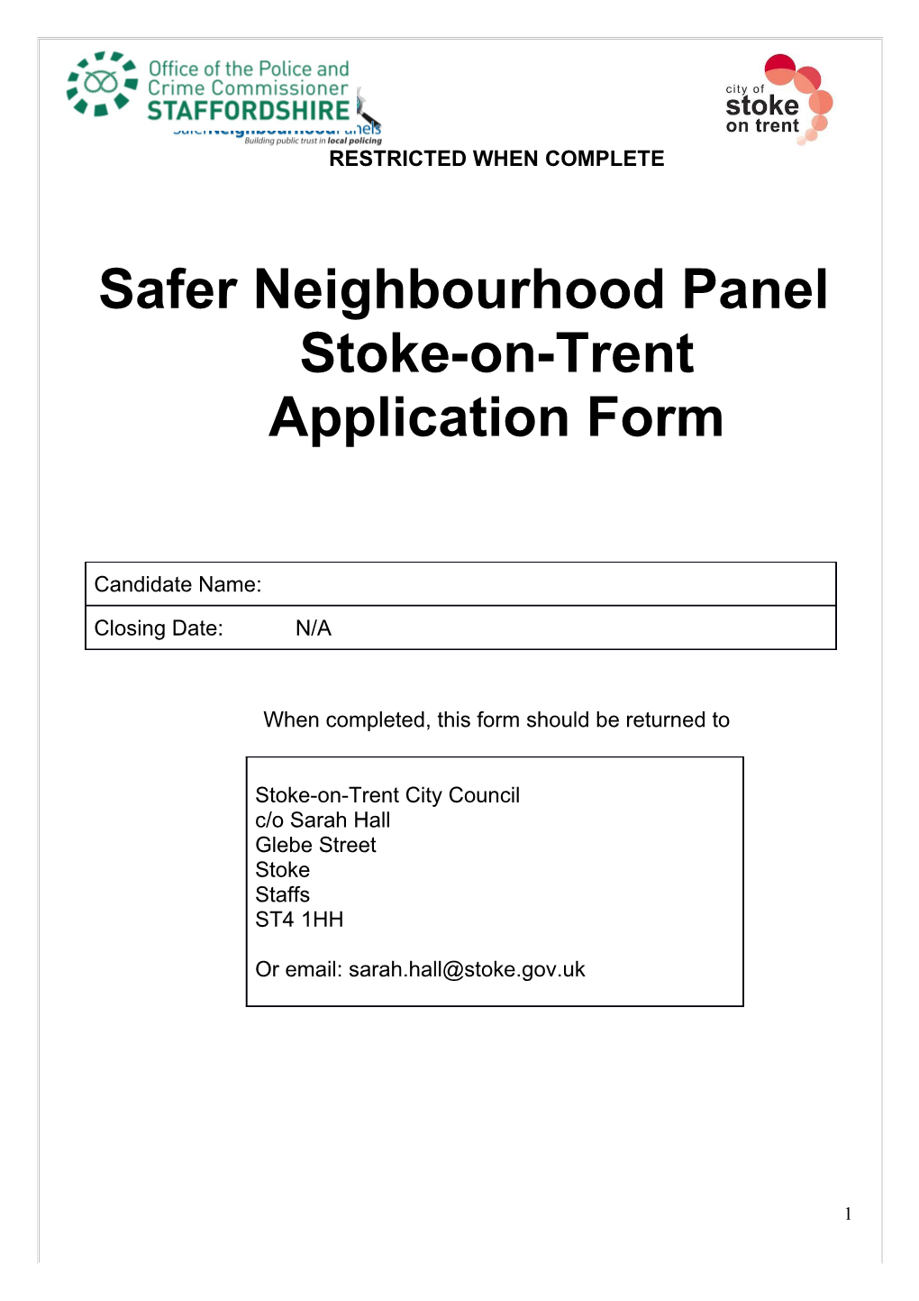 Safer Neighbourhood Panel