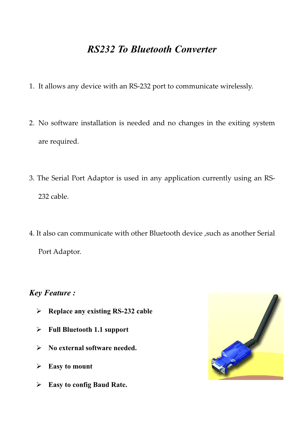 Bluetooth Serial Port Adaptor