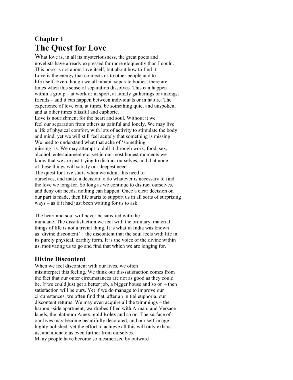 The Quest for Love