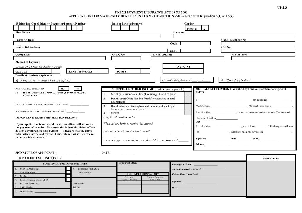 Unemployment Insurance Act