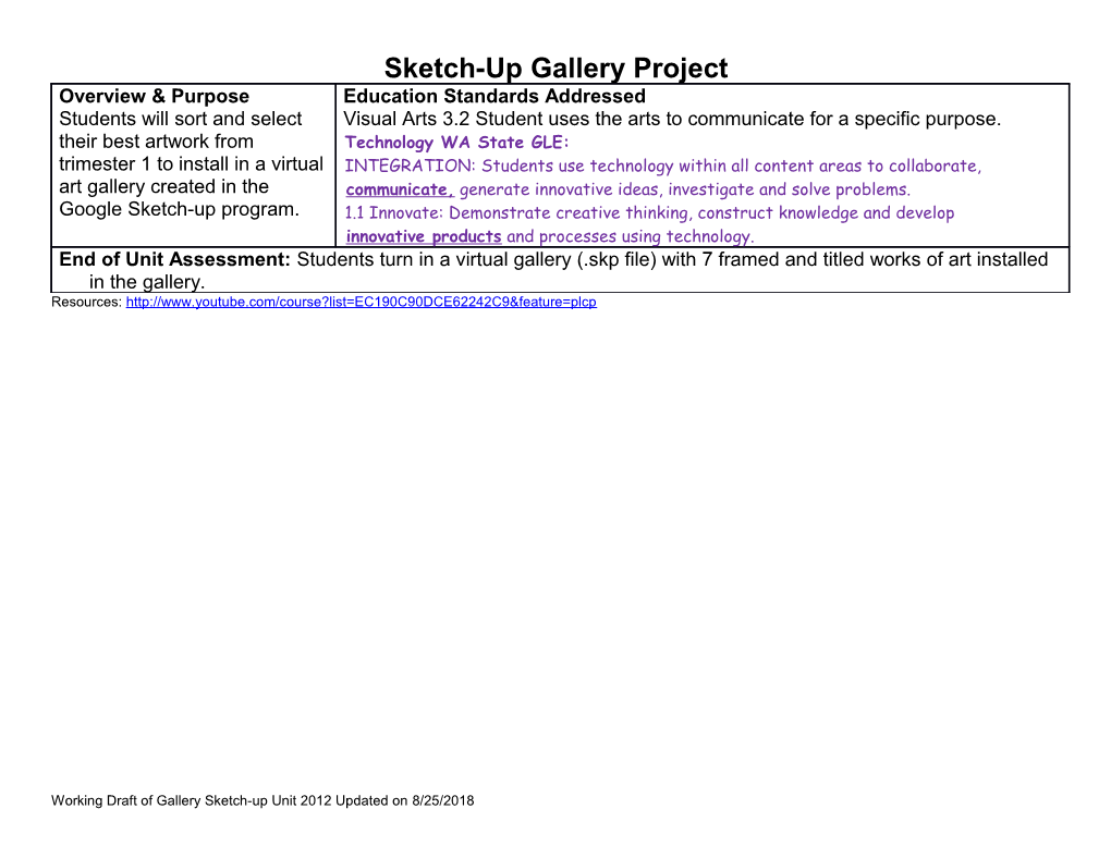 Sketch-Up Gallery Project
