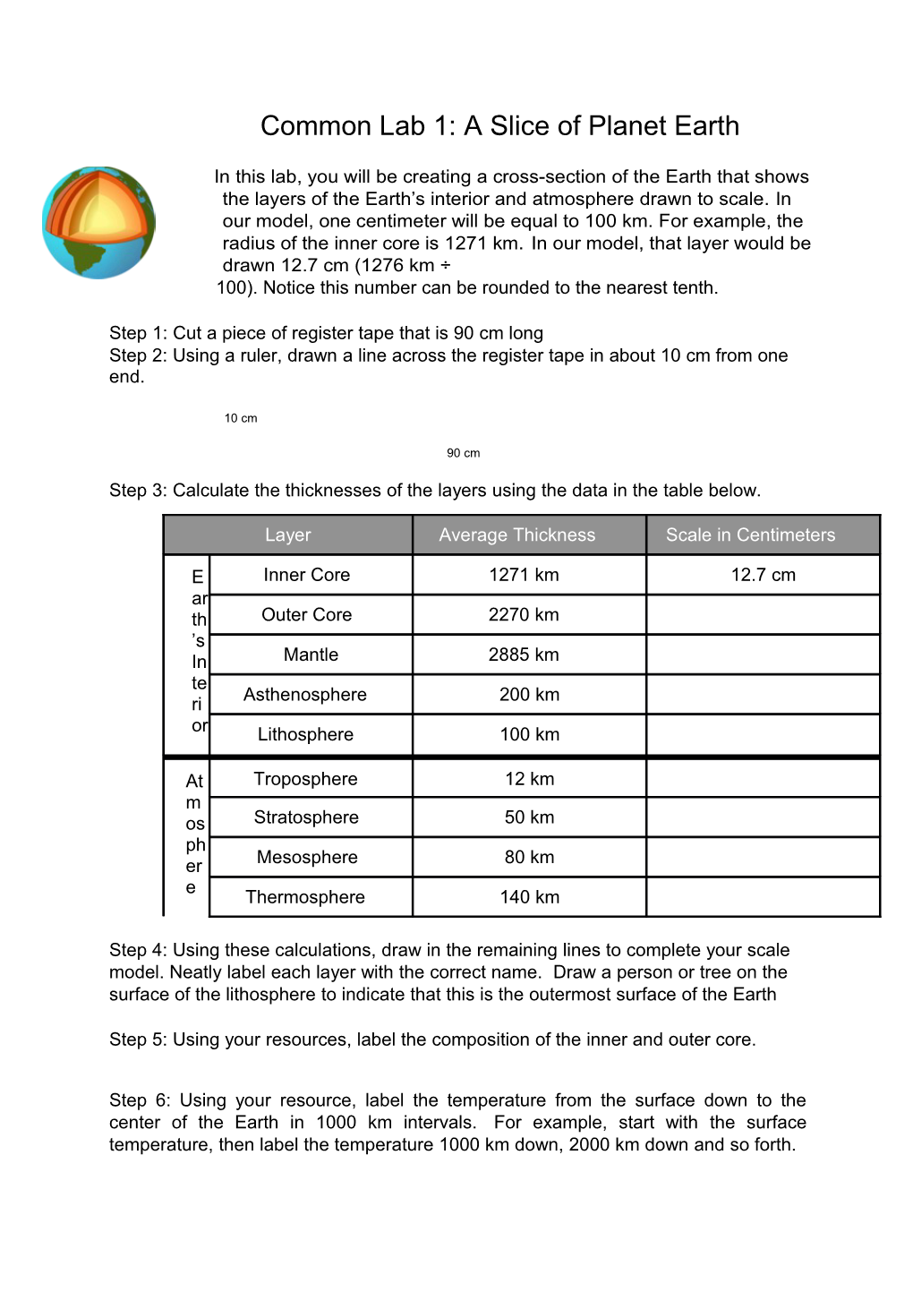 Earth's Interior Lab