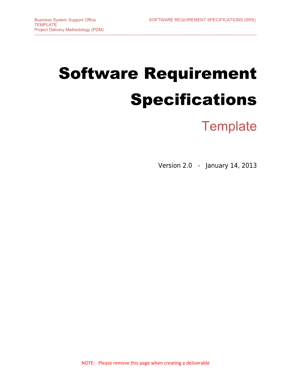 Software Requirement Specification