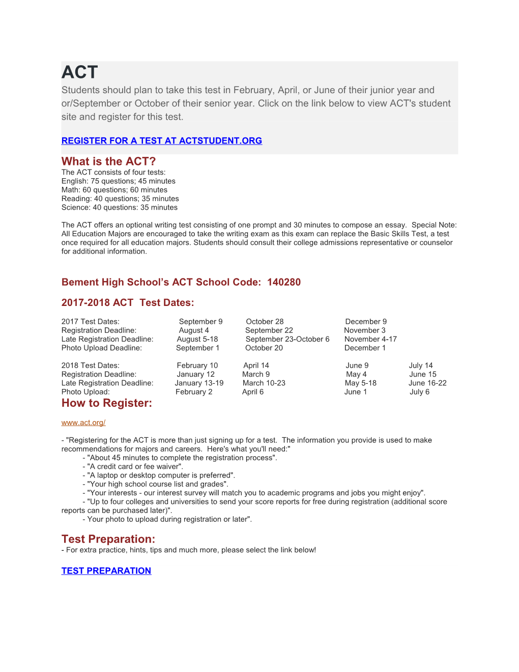 Registerfor a Test Atactstudent.Org