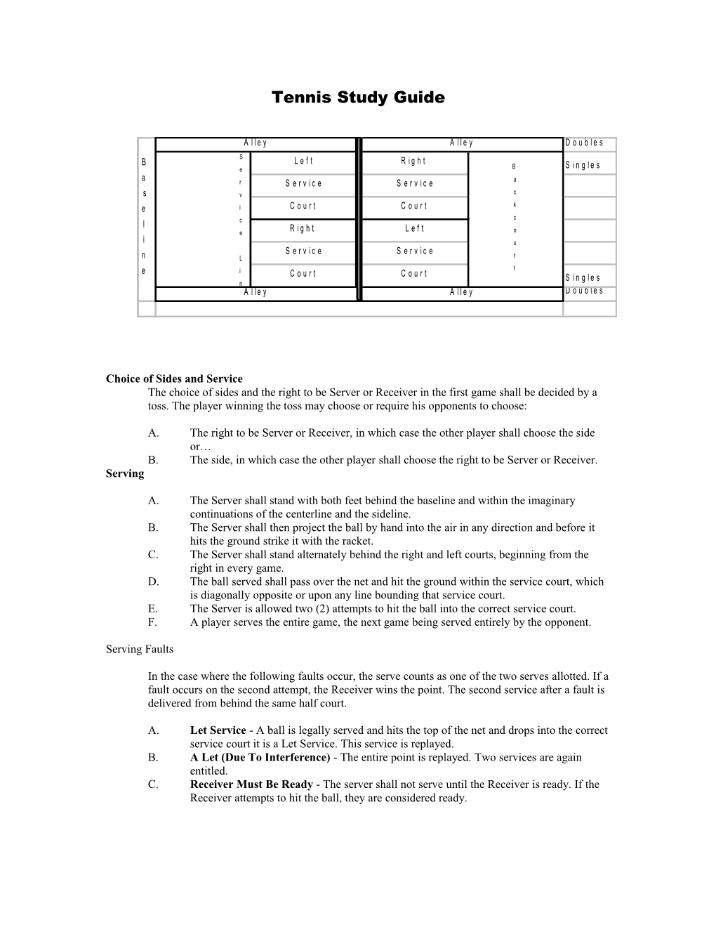 Tennis Study Guide s1