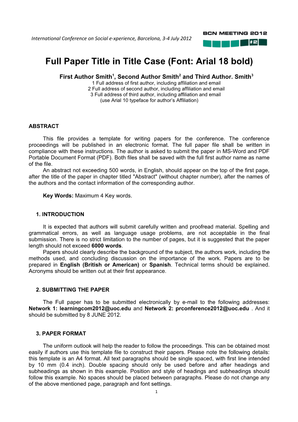 Conference Full Paper Template