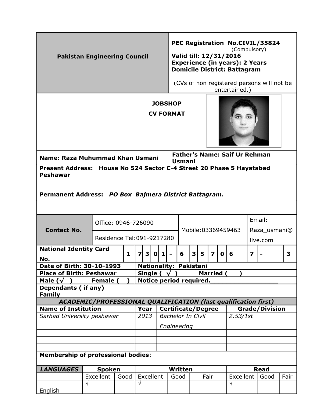 Present/Most Recent Employment s13