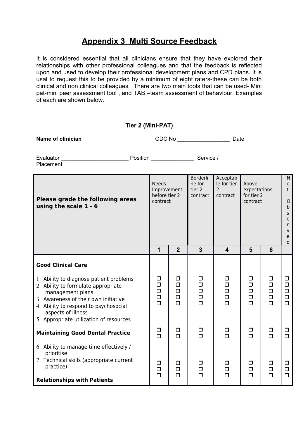 Appendix 3 Multi Source Feedback