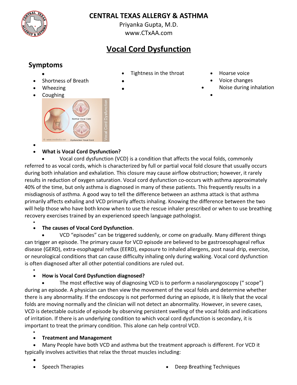 Vocal Cord Dysfunction