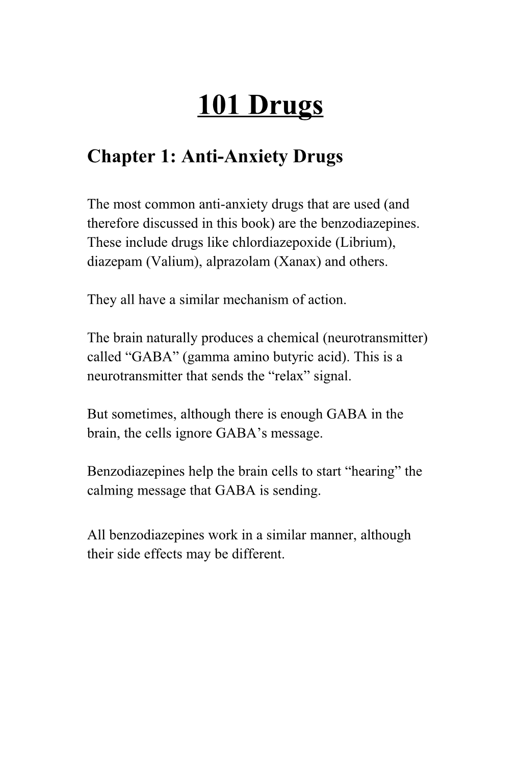 Chapter 1: Anti-Anxiety Drugs