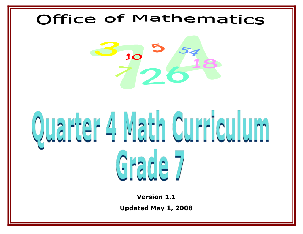 BCPSS Office of Math: Ril 2008 DRAFT