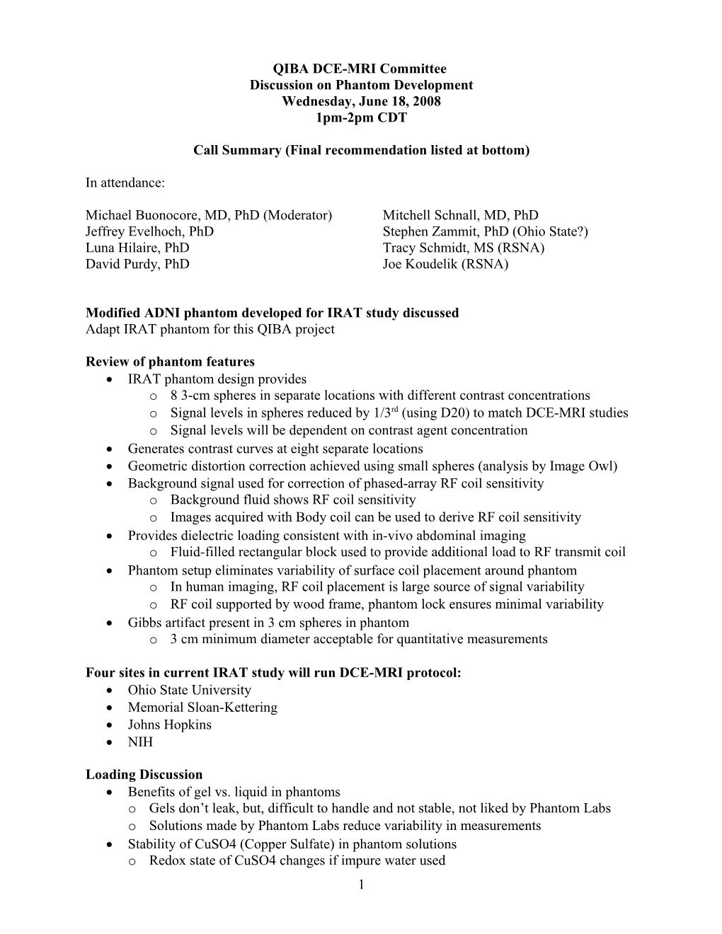 CTSA - Imaging Informatics Subgroup