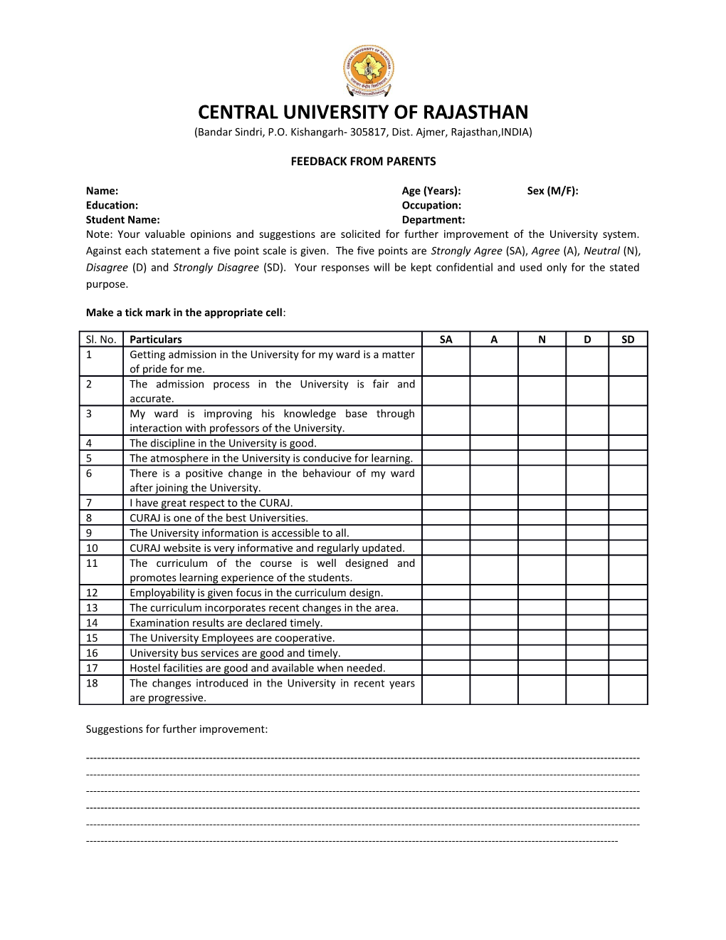 Central University of Rajasthan