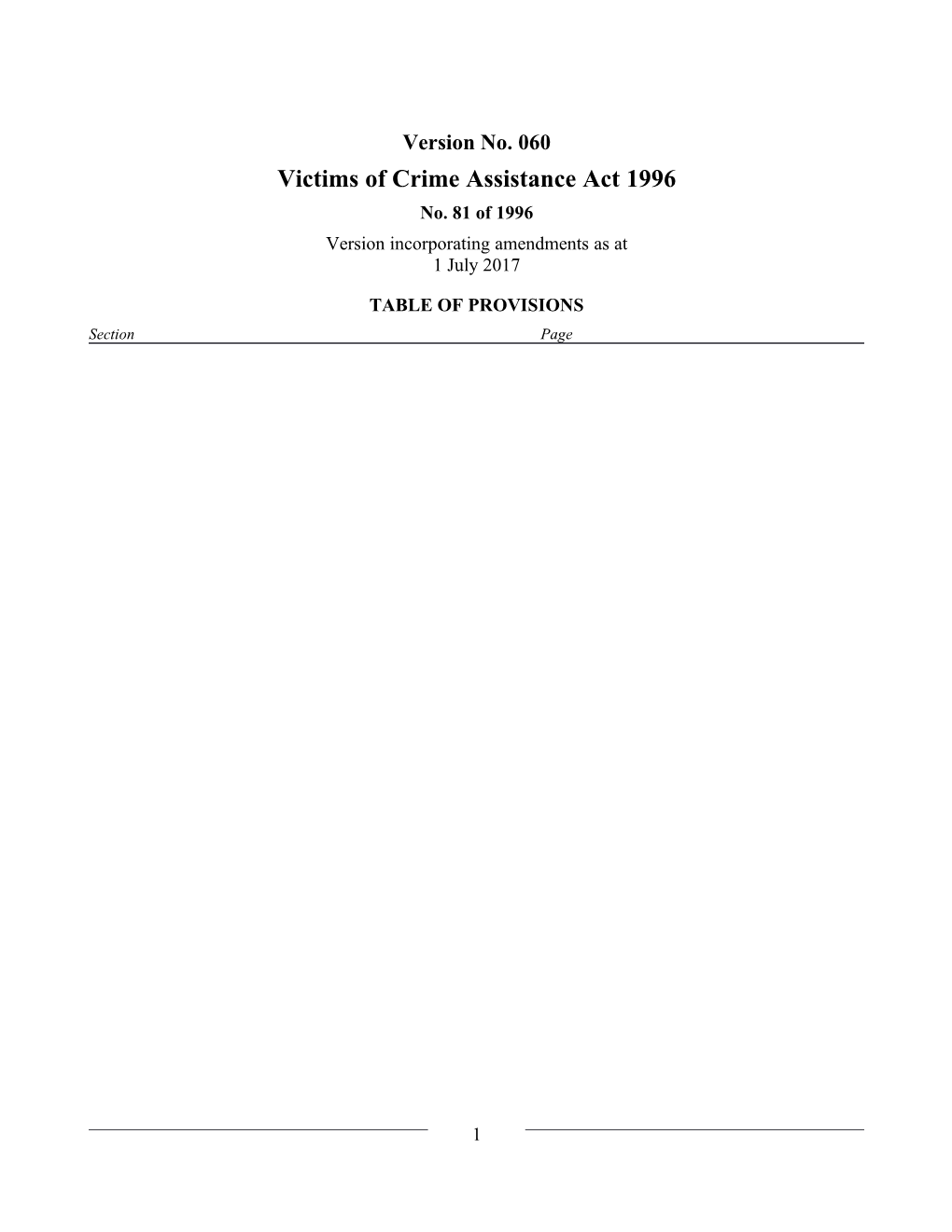 Victims of Crime Assistance Act 1996