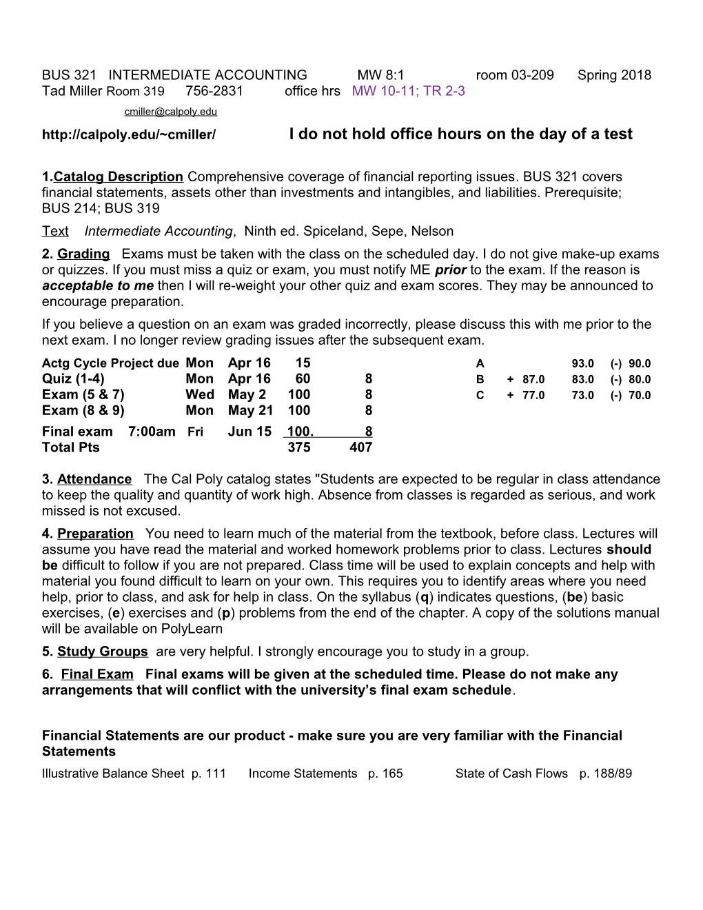 Bus 321 Intermediate Accounting I