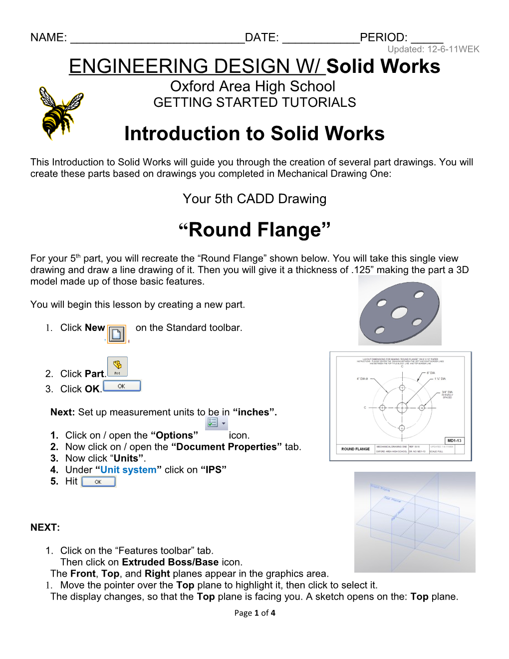 ENGINEERING DESIGN W/ Solid Works