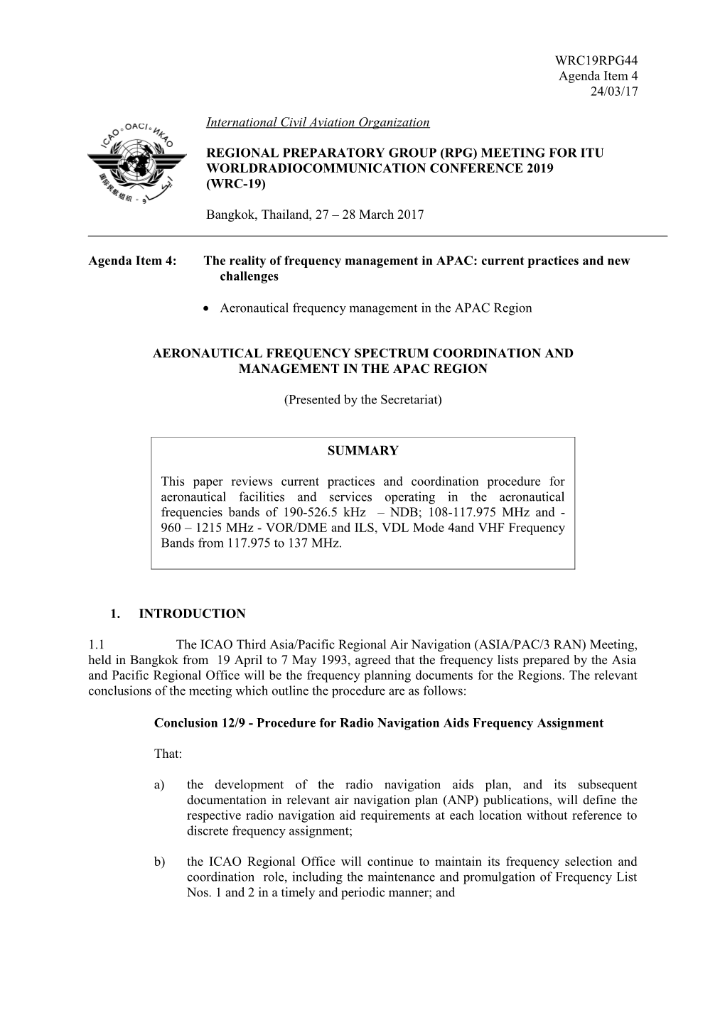 Agenda Item 4: the Reality of Frequency Management in APAC: Current Practices and New