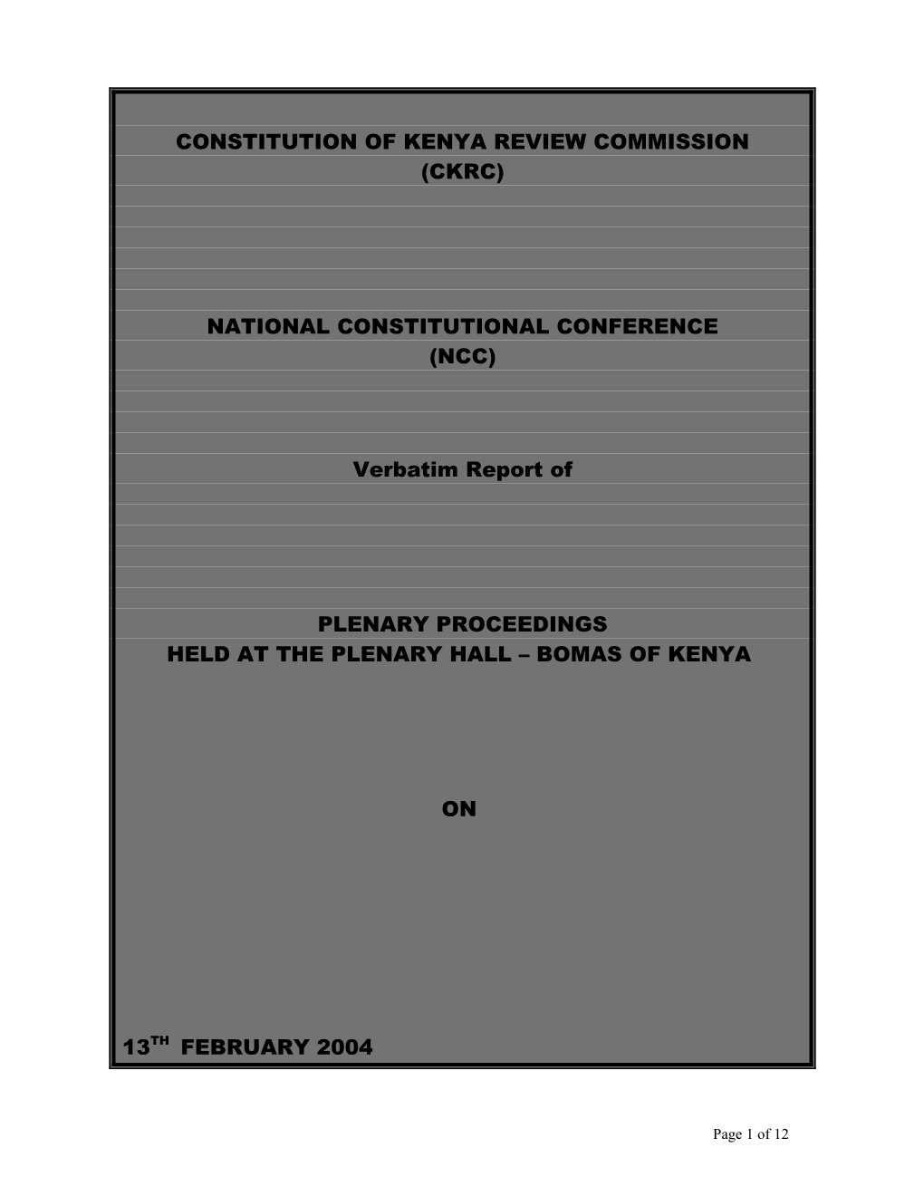 Constitution of Kenya Review Commission