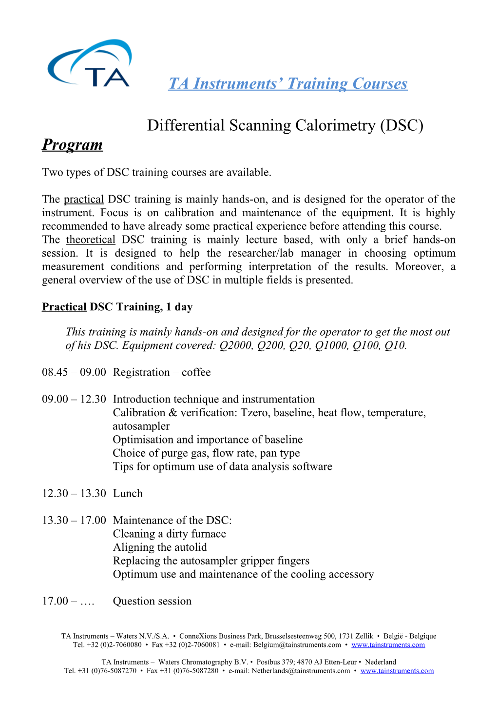 Differential Scanning Calorimetry (DSC)