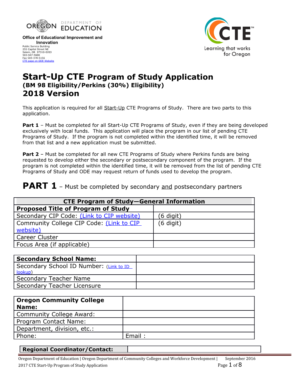 Application for New CTE Program of Study s2
