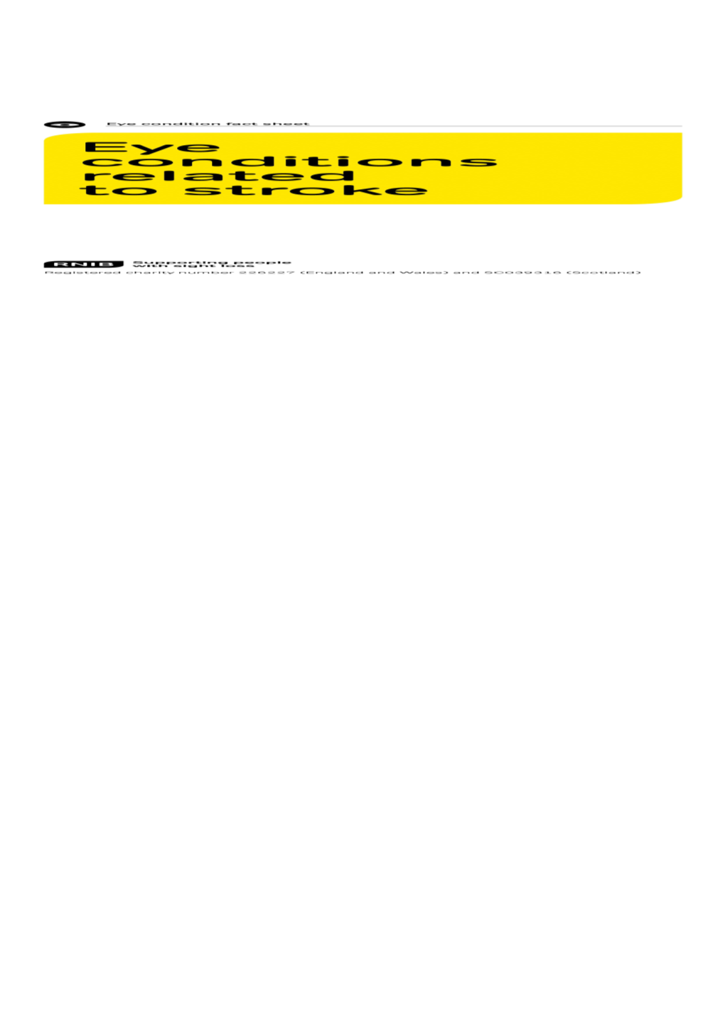 Eye Conditions Related to Stroke Factsheet