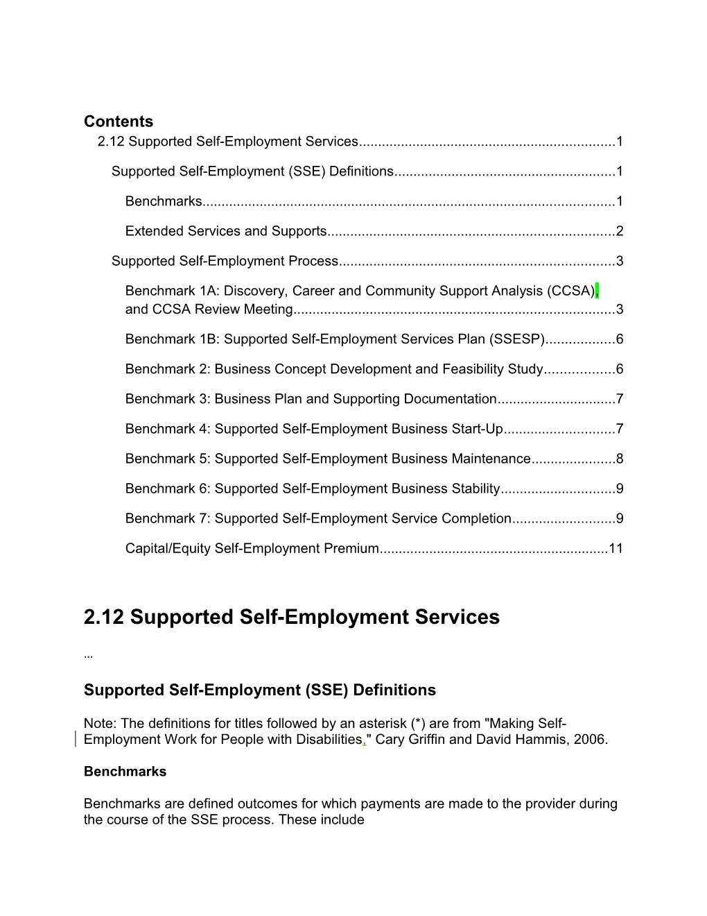 2.12 Supported Self-Employment Services 1
