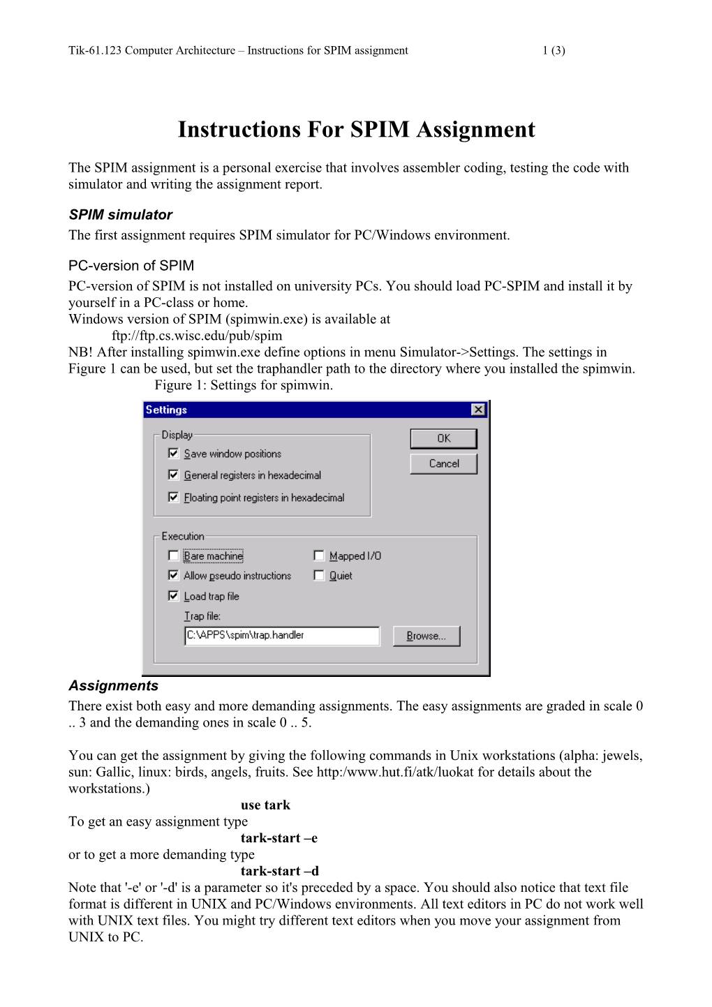 Guide for Assignment 1