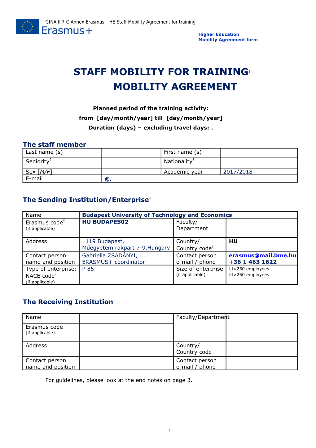 Gfna-II.7-C-Annex-Erasmus+ HE Staff Mobility Agreement for Training